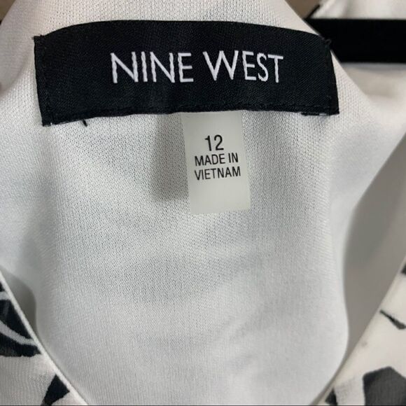 Nine West off shoulder maxi black white red sz 12 D1 - Picture 5 of 10